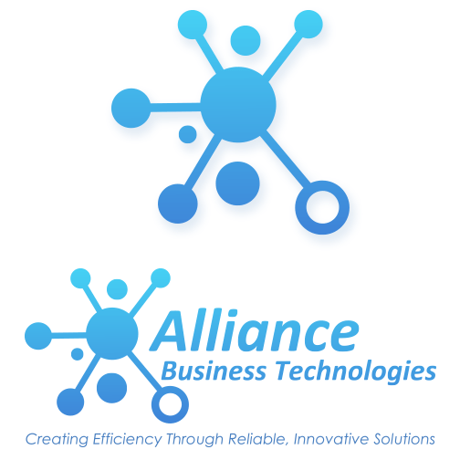 An image of two variants of the logo for Alliance Business Technologies illustrating the importance of logo creation to establish a brand for a company